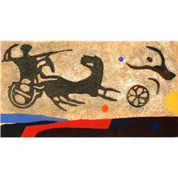 Max Papart, Warrior in Chariot, Aquatint Etching with Carborundum