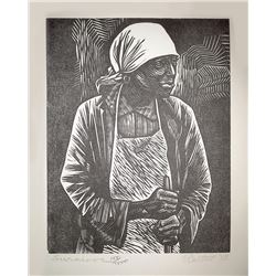 Elizabeth Catlett, Survivor, Linoleum Cut