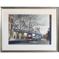 Joseph Barber, Lower East Side, Pastel Drawing