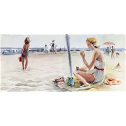 Eve Nethercott, Long Beach (P551), Watercolor Painting