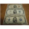 Image 1 : LOT OF 3-US $5 BILLS SEE DESCRIPTION 1934-D BLUE SEAL SILVER CERTIFICATE, 1953 BLUE SEAL SILVER CERT