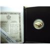 Image 1 : 1988 CANADA GOLD $100 PROOF BOWHEAD WHALE AND HER CALF, 1/4 TROY OZ. OF PURE GOLD, ORIGINAL ROYAL CA