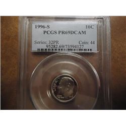 1996-S ROOSEVELT DIME PCGS PR69 DCAM
