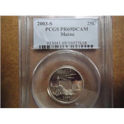 2003-S MAINE QUARTER PCGS PR69 DCAM