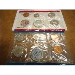 1969 US MINT SET (UNC) P/D/S (WITH ENVELOPE) 40% SILVER JOHN F. KENNEDY HALF DOLLAR, THIS IS AN OFFI