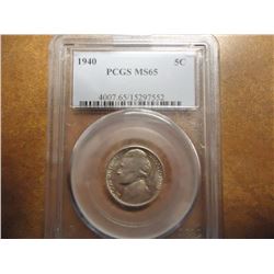 1940 JEFFERSON NICKEL PCGS MS65