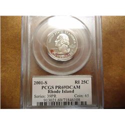 2001-S RHODE ISLAND QUARTER PCGS PR69 DCAM