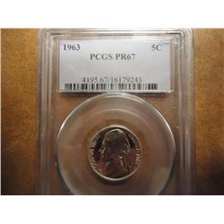 1963 JEFFERSON NICKEL PCGS PR67