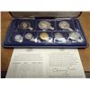 Image 1 : 1976 SEYCHELLES PROOF SET 8 COINS 5 & 10 RUPEE ARE STERLING SILVER, ORIGINAL MINT PACKAGING