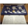 Image 1 : 1976 SEYCHELLES PROOF SET 8 COINS 5 & 10 RUPEE ARE STERLING SILVER, ORIGINAL MINT PACKAGING