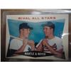 Image 1 : 1960 TOPPS #160 MANTLE AND BOWER BASEBALL CARD BOOK VALUE $120.00