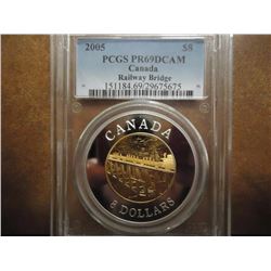 2005 CANADA $8 RAILWAY BRIDGE PCGS PR69 DCAM