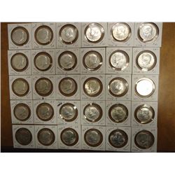 30 ASSORTED 1965-1969 40% SILVER JOHN F. KENNEDY'S