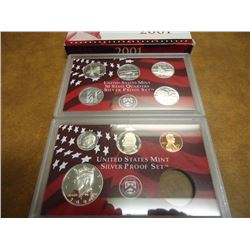 PARTIAL 2001 SILVER US PROOF SET (WITH BOX) MISSING DOLLAR