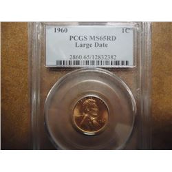 1960 LARGE DATE LINCOLN CENT PCGS MS65RD