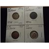 Image 1 : 1916,17,21 & 23 GREAT BRITAIN SILVER 6 PENCE