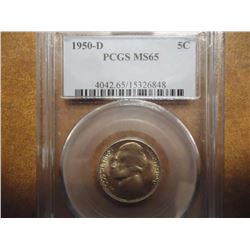 1950-D JEFFERSON NICKEL KEY DATE PCGS MS65