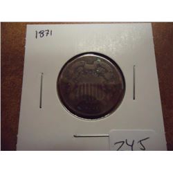 1871 US TWO CENT PIECE