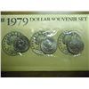 Image 1 : 1979 P/D/S SBA DOLLAR SOUVENIR SET ORIGINAL US MINT PACKAGING