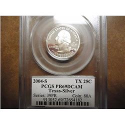 2004-S SILVER TEXAS QUARTER PCGS PR69 DCAM