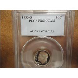 1993-S ROOSEVELT DIME PCGS PR69 DCAM