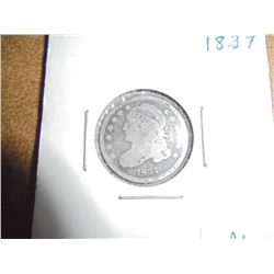 1837 CAPPED BUST  DIME RIM CLIP