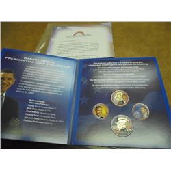 BARACK OBAMA PRESIDENTIAL COIN COLLECTION CONTAINS: HAWAII AND ILLINOIS QUARTERS "COLORIZED", KENNED