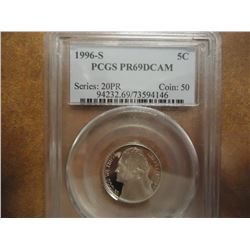 1996-S JEFFERSON NICKEL PCGS PR69 DCAM