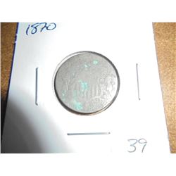 1870 SHIELD NICKEL WITH VERDIGRIS