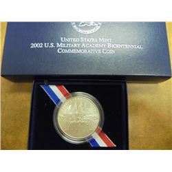 2002 -W US MILITARY ACADEMY UNC SILVER DOLLAR ORIGINAL US MINT PACKAGING