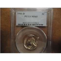 1941-D JEFFERSON NICKEL PCGS MS65