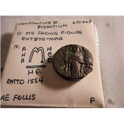 641-668 CONSTANTINE III ANCIENT COIN THICK PLANCHAT