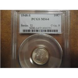 1948-S SILVER ROOSEVELT DIME PCGS MS64