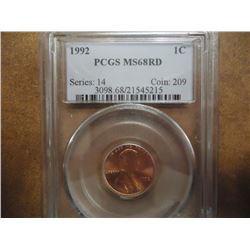 1992 LINCOLN CENT PCGS MS68RD