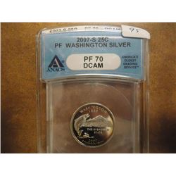 2007-S SILVER WASHINGTON STATE QUARTER ANACS PF70 DCAM