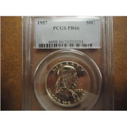 1957 FRANKLIN HALF DOLLAR PCGS PR66