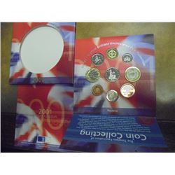 2001 UNITED KINGDOM BRILLIANT UNC COIN COLLECTION ORIGINAL ROYAL MINT PACKAGING