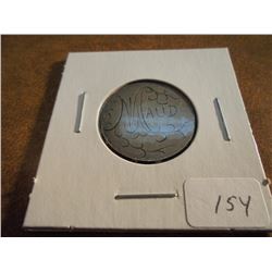 LOVE TOKEN MADE ON CANADA SILVER 25 CENTS (MAUD)