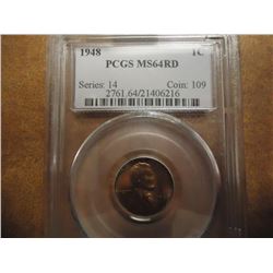 1948 LINCOLN CENT PCGS MS64RD