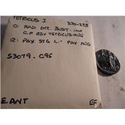 270-273 A.D. TETRICUS I ANCIENT COIN XF