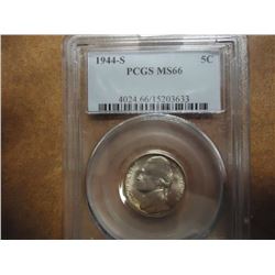 1944-S 35% SILVER JEFFERSON WAR NICKEL PCGS MS66