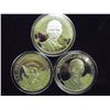 Image 1 : 3-2009 BARACK OBAMA INAUGURATION TOKENS (PF) ALL THREE ARE GOLD IN COLOR