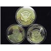 Image 2 : 3-2009 BARACK OBAMA INAUGURATION TOKENS (PF) ALL THREE ARE GOLD IN COLOR