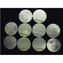 10 ASSORTED GAMING CASINO TOKENS FROM CLOSED CASINOS