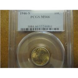 1946-S SILVER ROOSEVELT DIME PCGS MS66