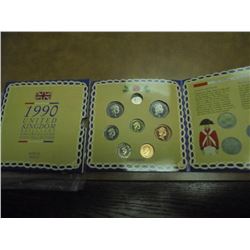 1990 UNITED KINGDOM BRILLIANT UNC COIN COLLECTION ORIGINAL ROYAL MINT PACKAGING