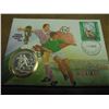 Image 1 : 1994 XV WORLD CHAMPIONSHIP OF FOOTBALL 500 WON IN CARD POSTALLY CANCELED, 1OZ. .999 SILVER, NORTH KO