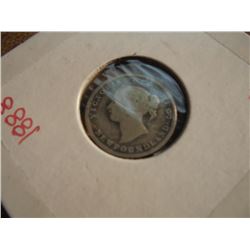 1888 NEWFOUNDLAND SILVER 5 CENTS (GOOD+) RETAIL VALUE IS $40.00+