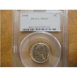 1940 JEFFERSON NICKEL PCGS MS65