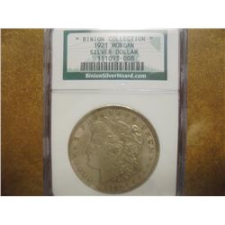 BINION COLLECTION 1921 MORGAN SILVER DOLLAR